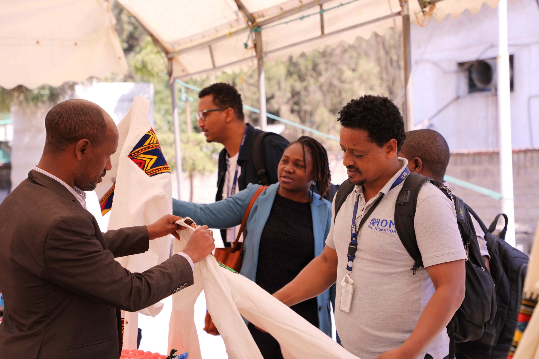 IOM team visiting a local market in Ethiopia